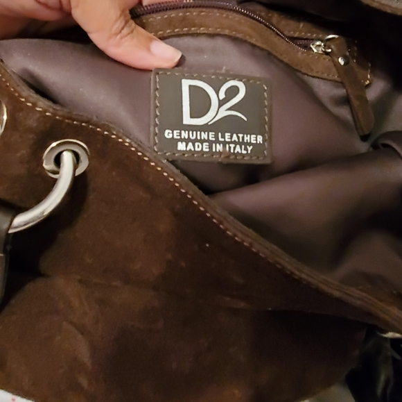 D2 Suede Fringed Hobo Bag - Picture 2 of 7